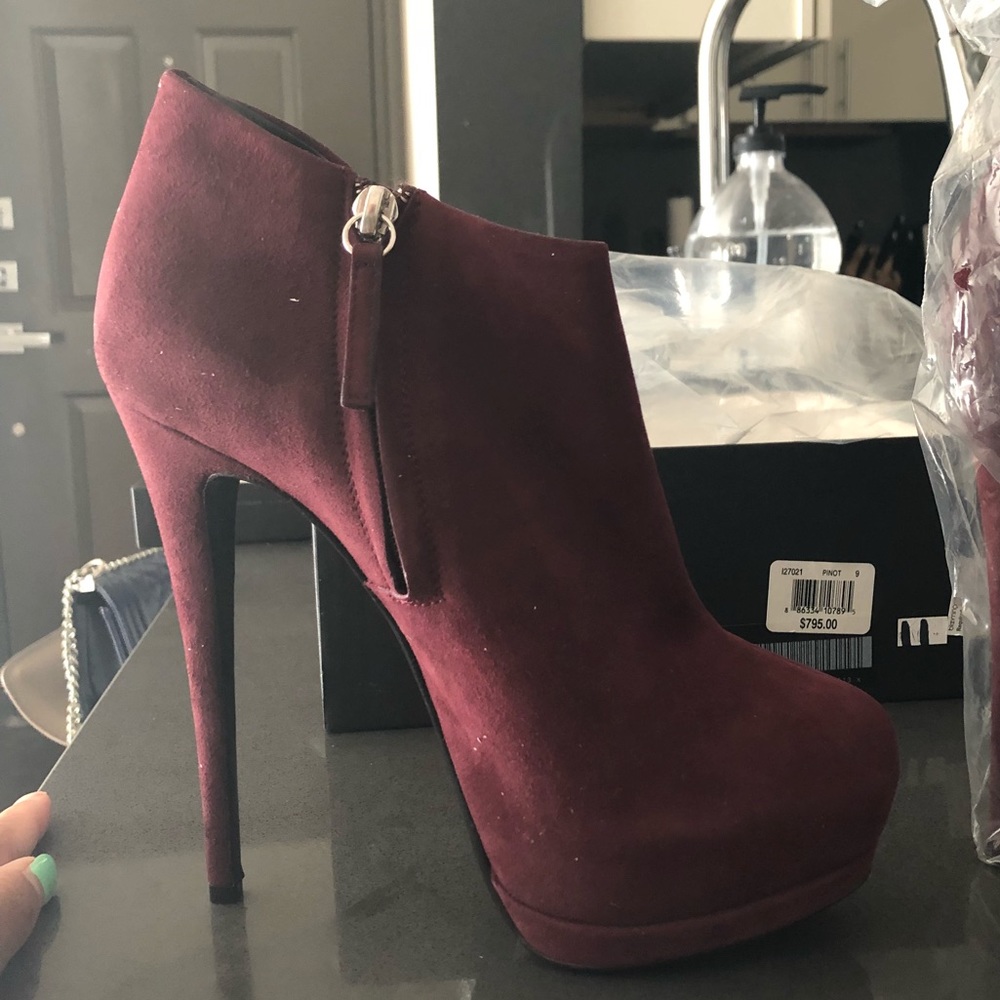 Wine red booties